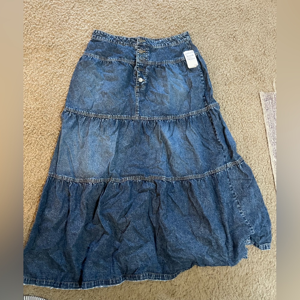 Nordstrom BP. Full Lenth tiered Denim Skirt NWT Size Large